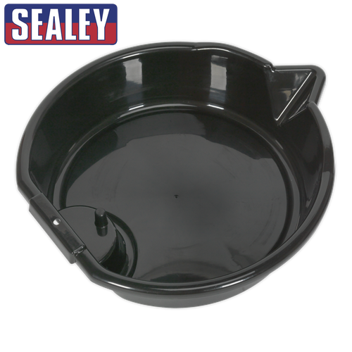 Sealey DRP01 8 Litre Oil Fluid Drain Pan, Oil Filter Drain Plug