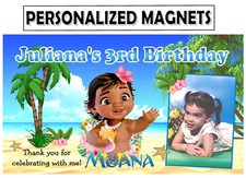 12 BABY MOANA BIRTHDAY PARTY FAVORS PHOTO MAGNETS