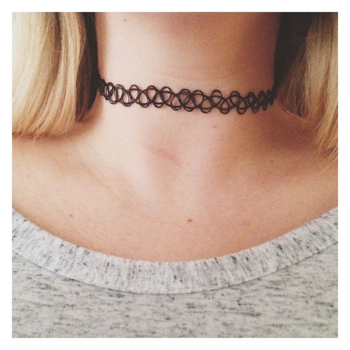 Tattoo Choker Stretch Necklace Black 
