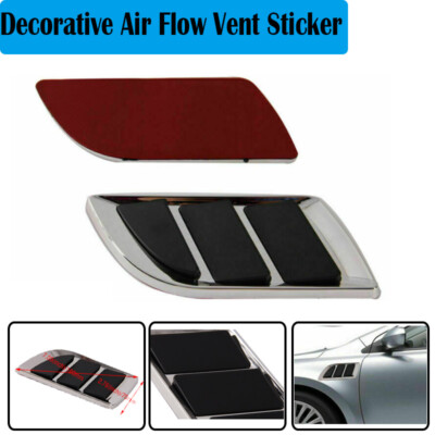2 Stück Auto Verchromt Air Flow Vent Luftstrom Kotflügel Abdeckung Universelle