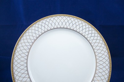 Fine Bone China Tafel-Service 20-tlg. 6 Personen NEU, Porzellan, Weiß-Gold