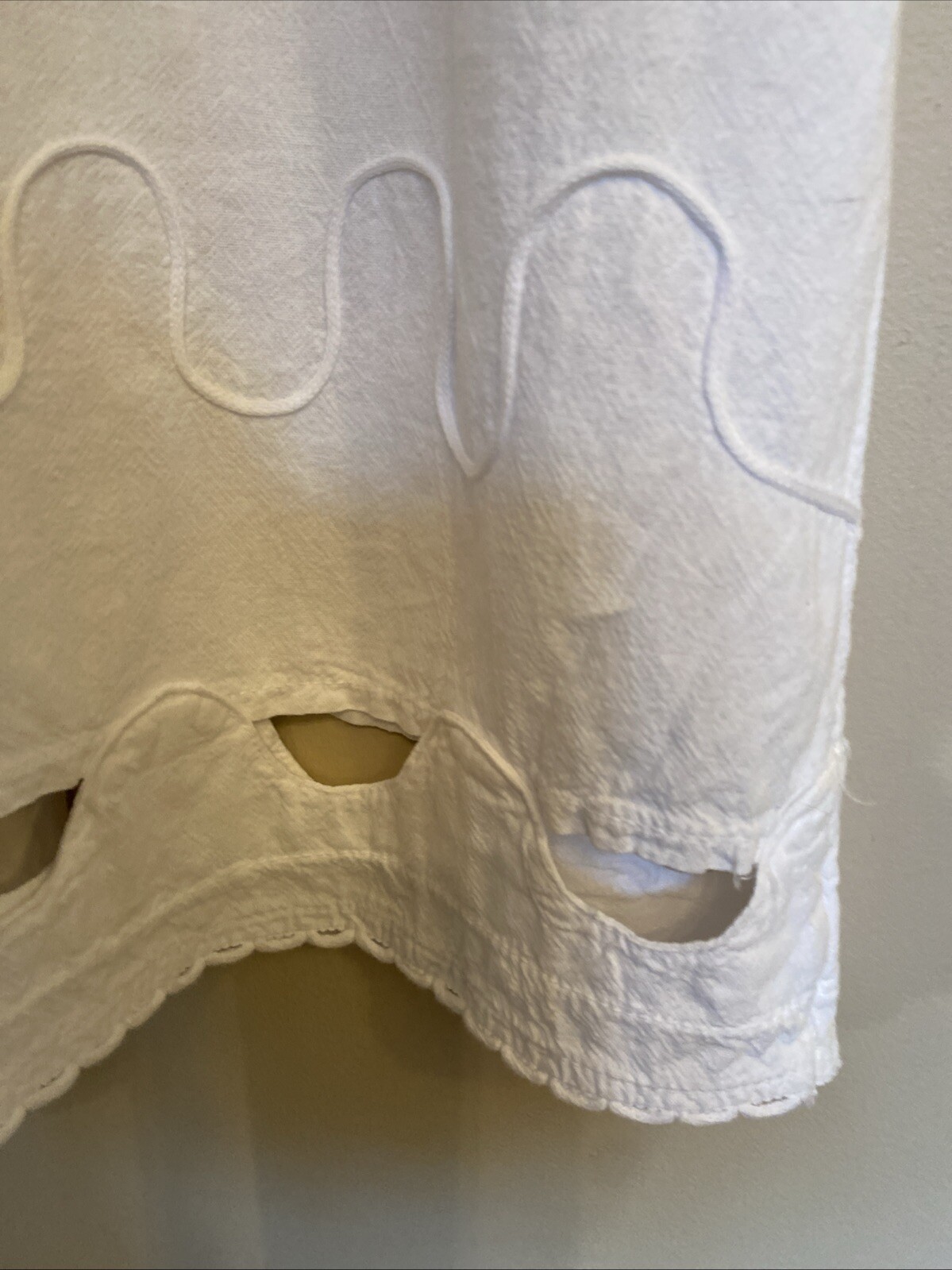 Paradise Found Sleeveless M Dress Embroidered White Cotton Cocktail Cottage Core