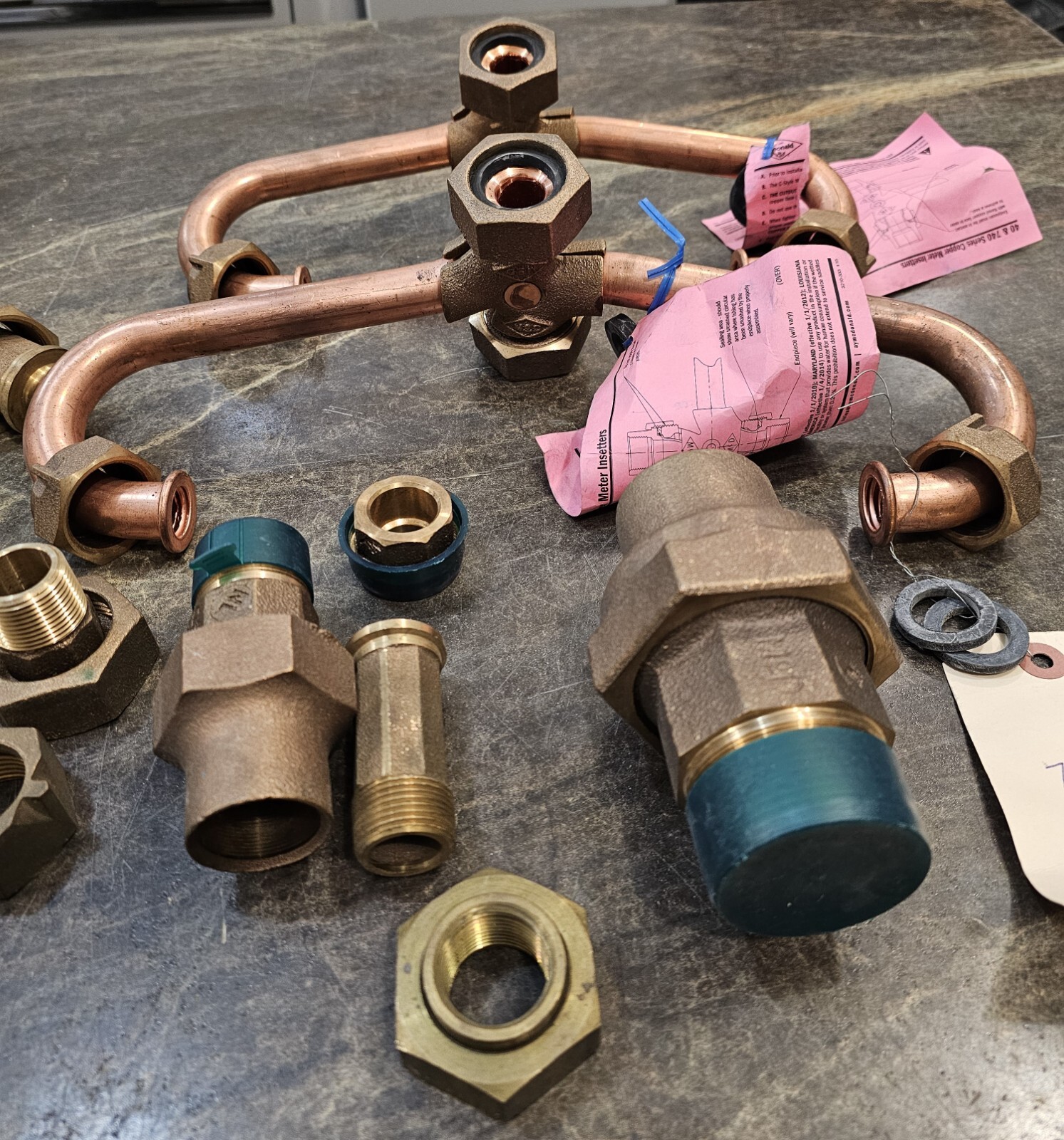 NEW! A.Y. McDonald Copper Water Meter Setter Horizontal Horn W/ Misc ...