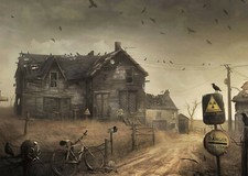 10x8ft Horror Halloween Haunted House Crow Photography Background Vinyl Backdrop