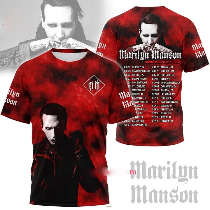 Marilyn Manson Summer 2024 US Tour 3D T Shirt