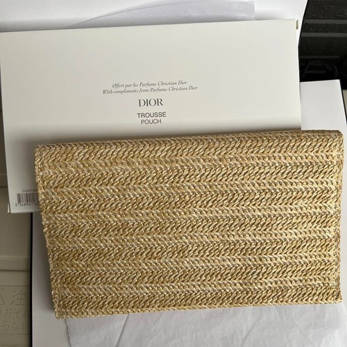 Christian Dior Pochette Pochette Set di 2, Pelle Nera e Rattan Estivo Beige - Foto 19 di 20