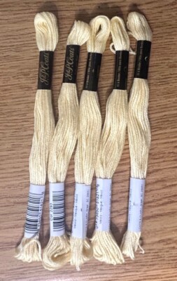 2293 Lot of 5 Skeins J.P. Coats & Clark Embroidery Thread Fast Color Lt Yellow