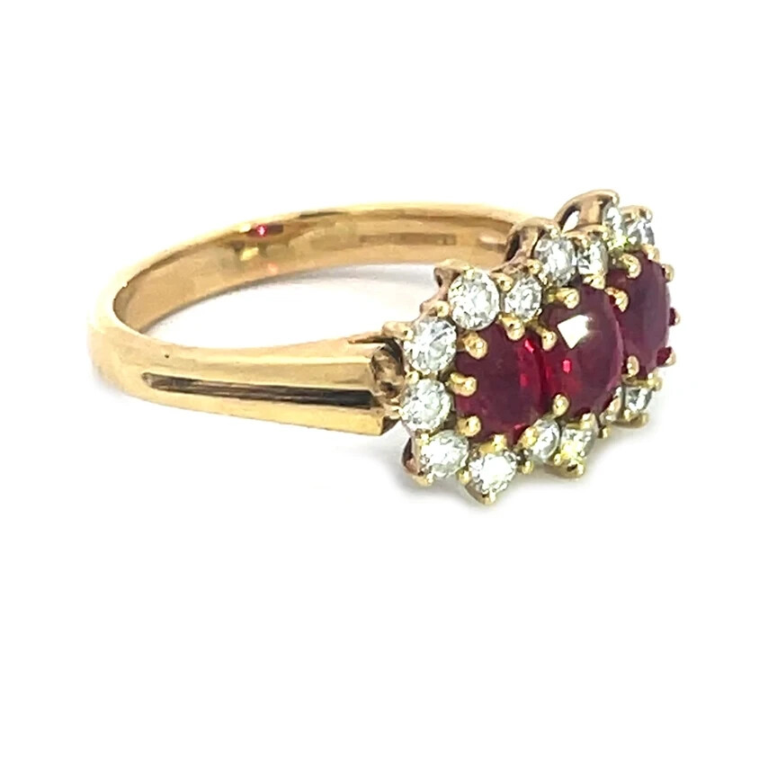 Picchiotti Ruby Gold Ring Diamond 18k Yellow 3 St… - image 7