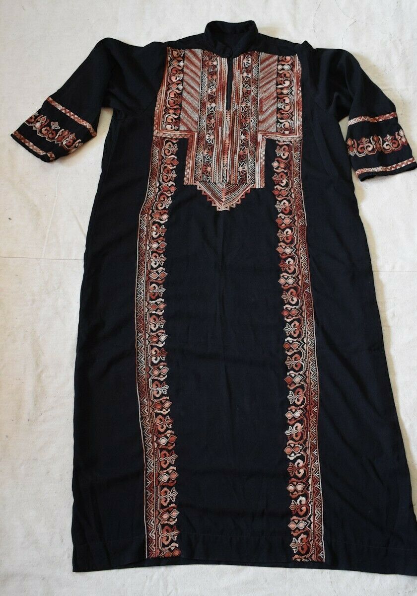 Abaya-Vestido Palestino-Vestido Caftán-Vestido Beduino-Bordado a Mano-Egipcio