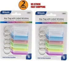 2 Pack - Key Tags With Holder & Label Window Help you stay organize Brand New  