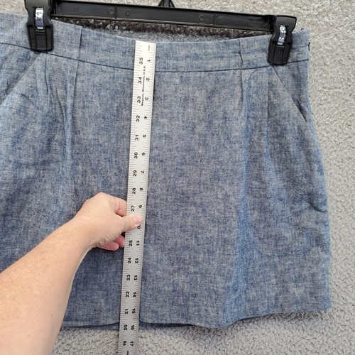 The Limited Womens Chambray Linen Blend Lined Mini Skirt Blue Size 12 - Picture 3 of 11