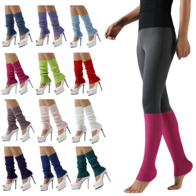 Women Girl Knitted Warm Leg Warmer High Elastic Yoga Sports Leg Sleeve Socks