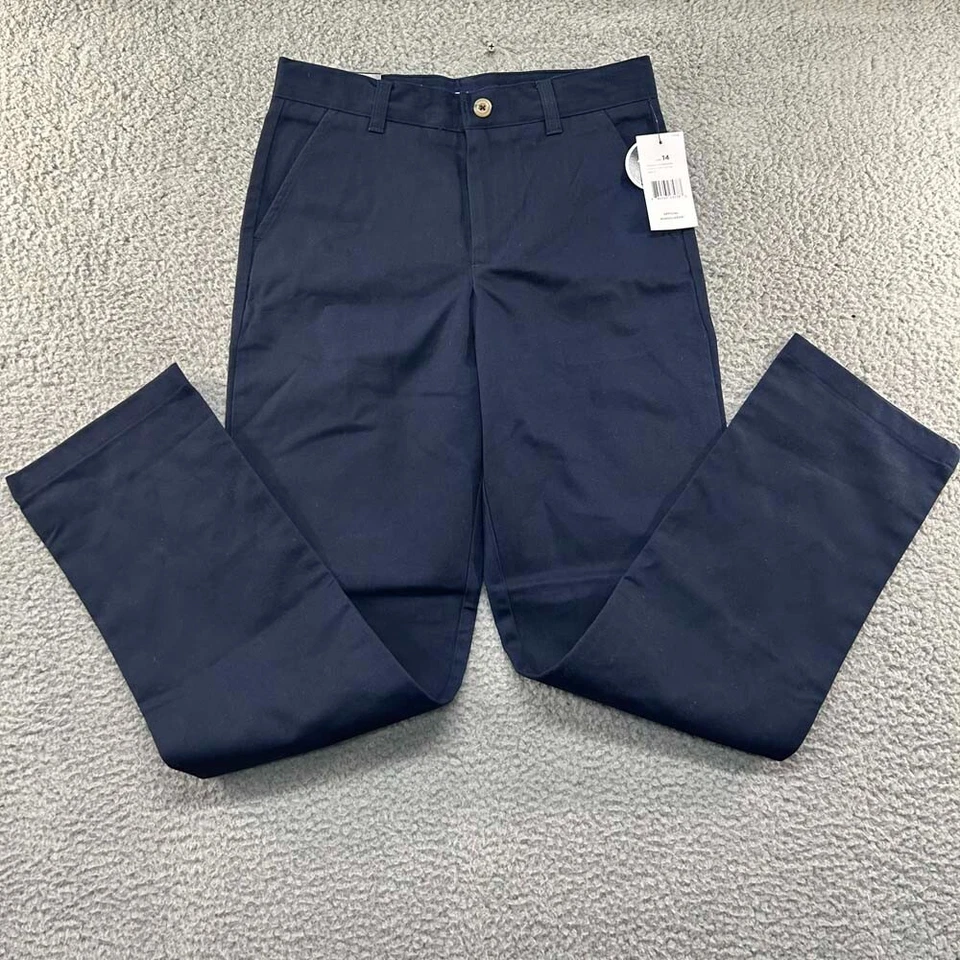 法国烤面包校服休闲版制服裤子蓝色裤子男孩 14 码 — 第 2/4 张图片