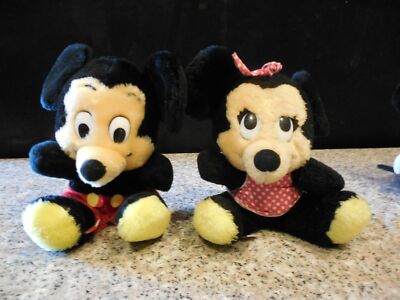 2 Vintage Mickey & Minnie Mouse Filled Crushed Nuts- 1 Korea & 1