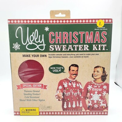 Ugly Christmas Sweater Make Your Own Kit Size L Red Kohls New