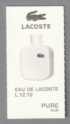 Carte publicitaire - advertising card  - Eau L.12.12. Pure de Lacoste