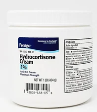 Padagis Hydrocortisone Cream 1% (Maximum Strength) 1lb Jar - Exp Date 08-2026