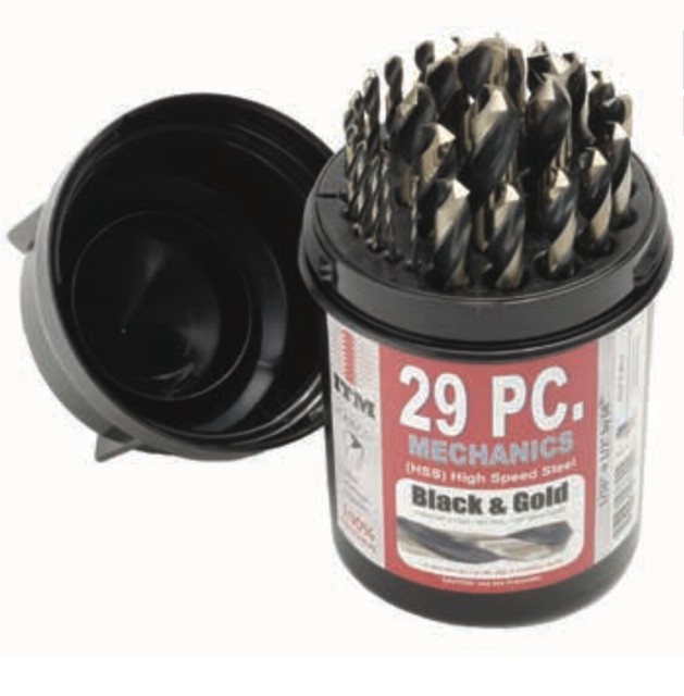 Drill Bits Black & Gold USA Mechanics Mug Cup (29 pieces) 1/16" 1/2" (64ths) eBay