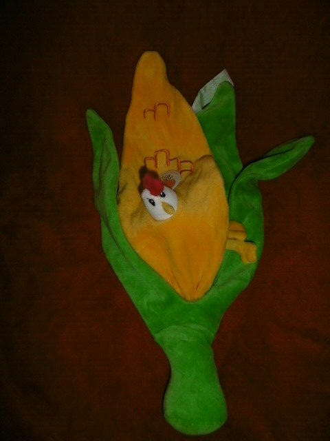 Doudou plat poule Egmont Toys blanc le complice des nuits douces