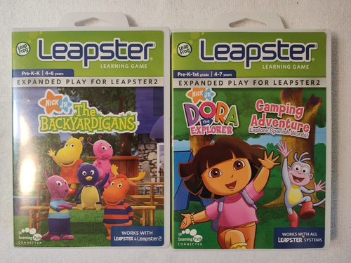 Leapster Games Set of 2 - Dora Camping Adventure & Backyardigans (WORK GREAT)