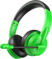 Wireless Headset with Mic for Work AI Noise Cancelling Mic for ClearCall (Green)