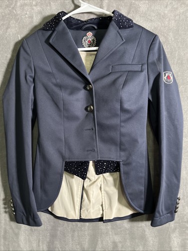 Fair Play Bea Dressur Kurz Frack Wettkampfjacke Gr. 36 Jugend Show Schleife