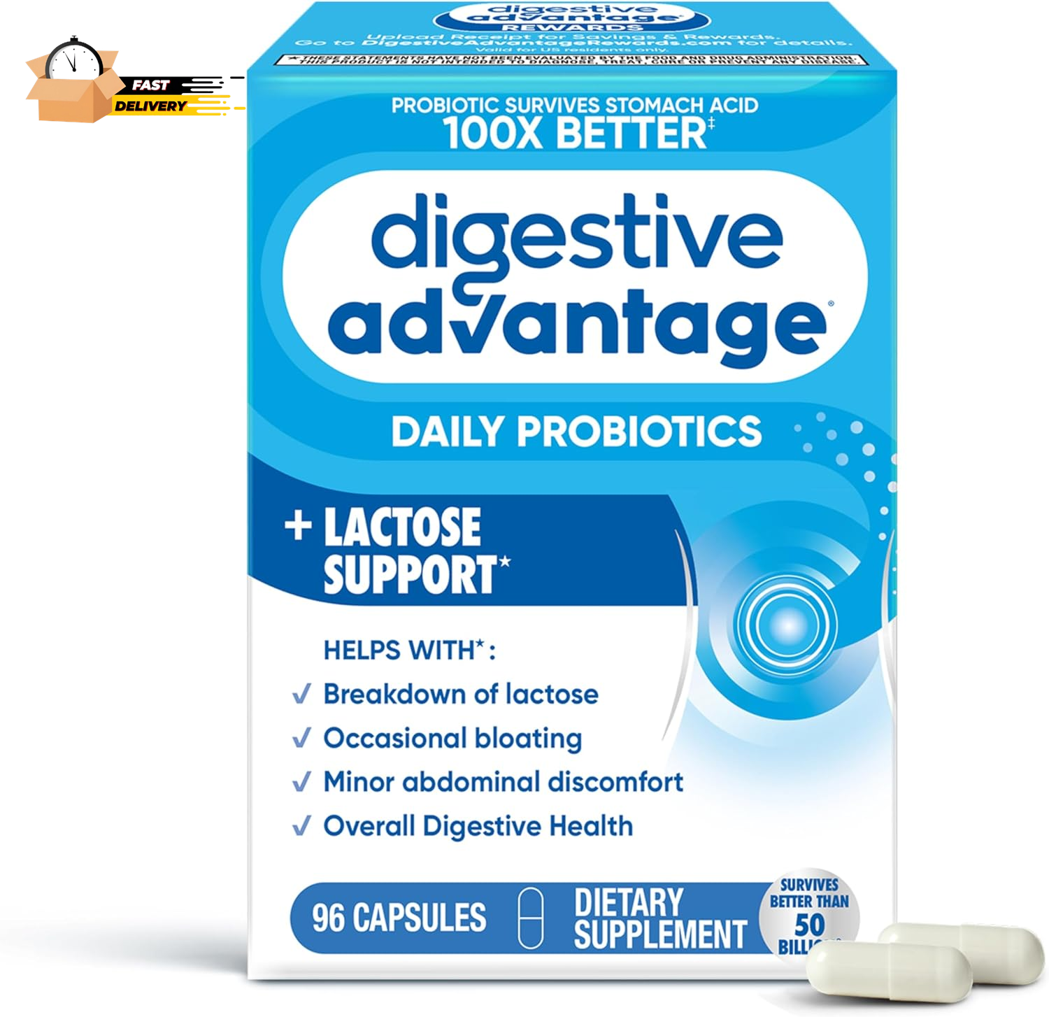 Probiotics + Lactase Digestive Enzymes for Digestive Health, Daily Probiotics fo