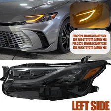 For 2024 2025 Toyota Camry XSE XLE Headlight Left Double Lens Lamp Black LED
