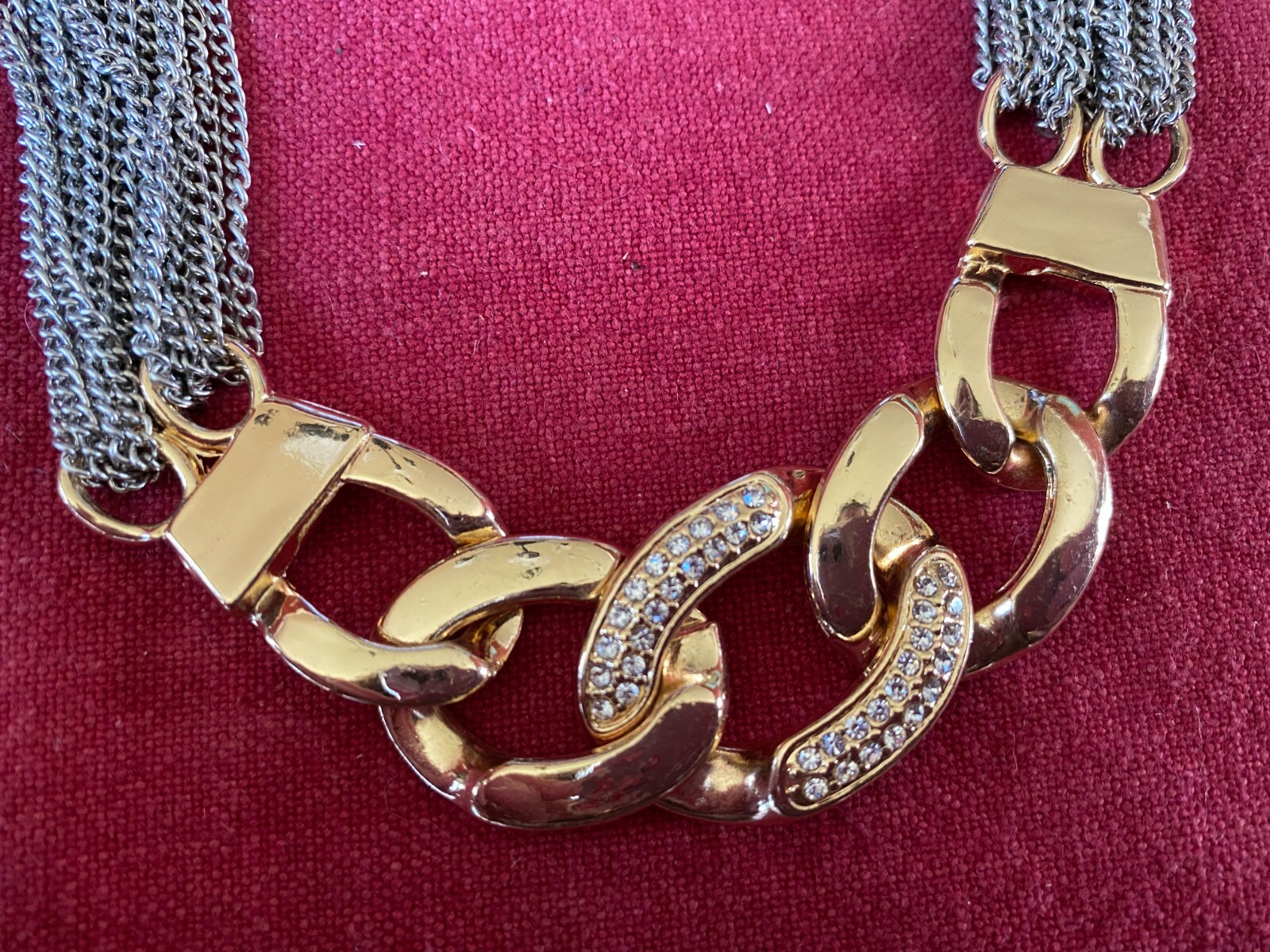 Multi Strand Chain Drape Statement Collar Necklac… - image 2