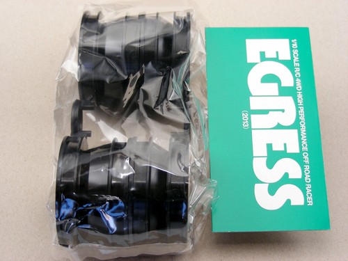 Tamiya Egress 2013 Vanquish Avante Front & Rear BLACK Lightweight Wheels Vintage - Picture 4 of 12