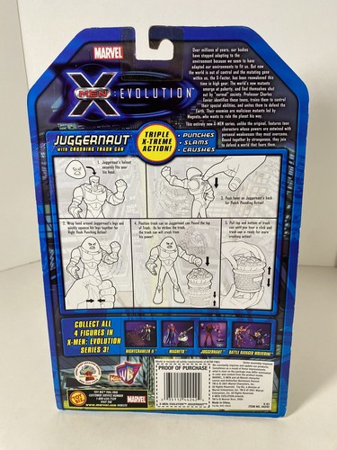 X-Men Evolution Juggernaut Crushing Trash Can Figure ToyBiz 2001 NIB New Sealed - Picture 4 of 9