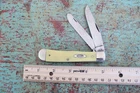 2023 Case XX USA 7 Dot Yellow Composition 2 Blade Trapper Knife 3254 CS
