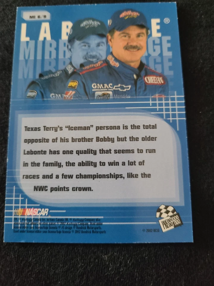 Terry Labonte - 2002 Press Pass NASCAR Refractor Trading Card On Card Autograph - Image 2 of 2