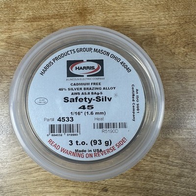 Harris Safety-Silv 45 45% Silver Solder Brazing Alloy 3 Troy Ounce
