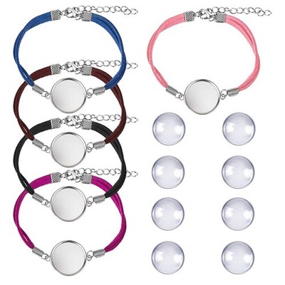 DROLE 40Pcs Bracelet Bezel Settings for Jewelry Making-20Pcs 20mm Silver Colo...