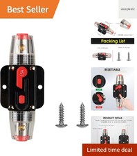 High-Quality 15A Waterproof Inline Fuse with Manual Reset for Vehicle Protection