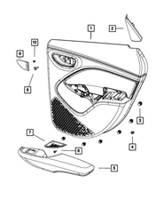 Genuine Mopar Rear Door Trim Panel Left 5UQ631XAAA