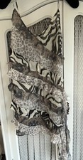 Asos Shift Dress Size 12 Animal Print Beige grey cream 