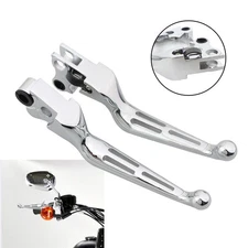 Chrome Wide Brake Lever Set Slotted Clutch Levers For Harley Sportster 1996-2017