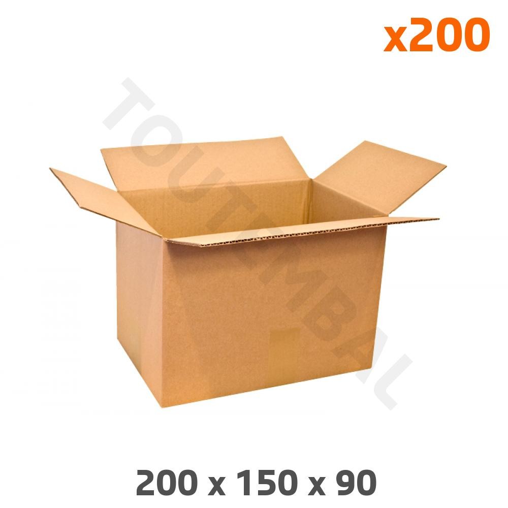 Carton simple cannelure rigide 200x150x90 mm boîte brune légère