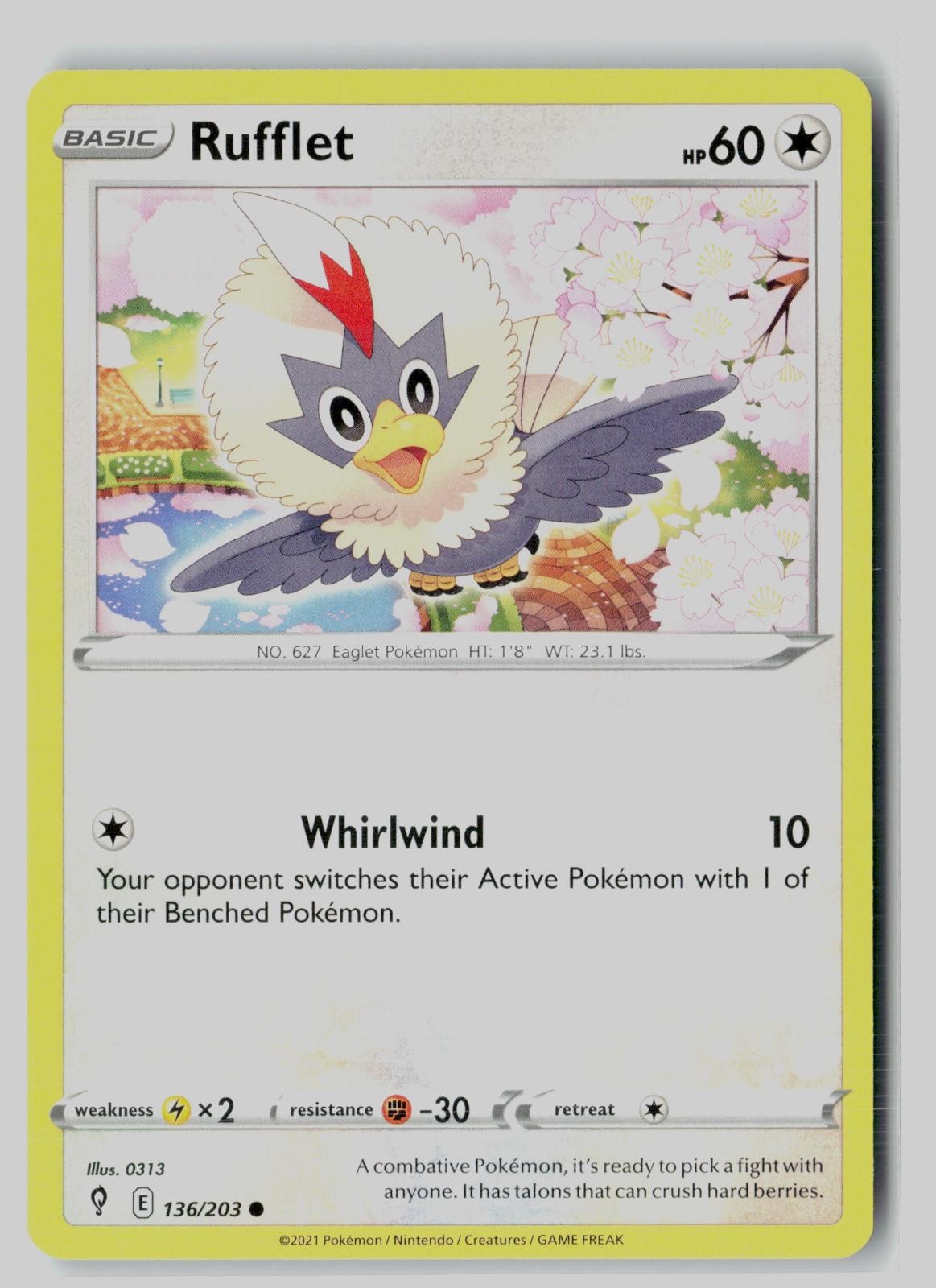 Rufflet 136/203 Common Evolving Skies Pokemon NM
