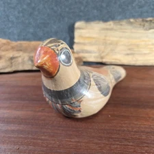 Mexican Folk Art Pottery Bird Figurine From Tonala Mexico. Hand Painted