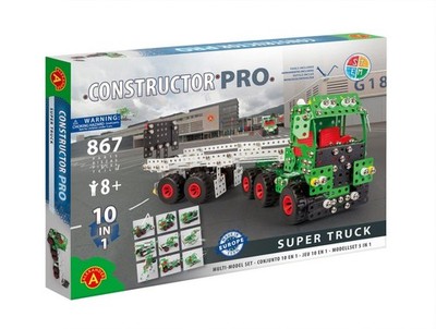 Metall PKW ANHÄNGER CONSTRUCTOR PRO Alexander SUPER TRUCK 10 IN 1 Alter 8+