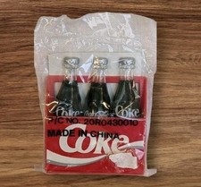 NOS 90s Magnet Coca Cola Refrigerator Coke Small Crate With 3 Bottles Vtg 1993