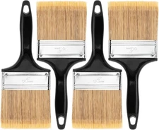 Bates- Paint Brushes, 4-Inch, 4 Pack, Flat Paint Brushes for Walls, Furniture Pa
