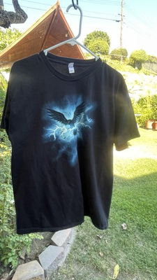 #ad Woot T Shirt XL Black Graphic Bird Holding Lightning Short Sleeve $12.20