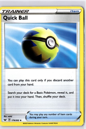 Quick Ball 179/202 Sword & Shield Regular Uncommon Trainer Item LP - Picture 1 of 2