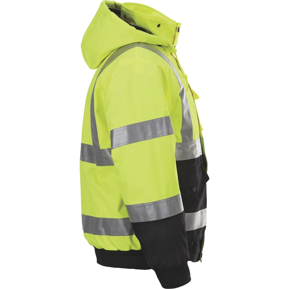Gravel Gear HV Men's Class 3 High Visibility 3-in-1 Bomber Jacket, Lime, Large - Image 4 of 4