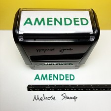 Amended Rubber Stamp Green Ink Self Inking Ideal 4913
