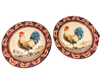2 Certified International Pamela Gladding  Tuscan Rooster  9.5  Pasta Bowl F4